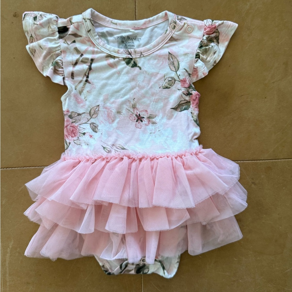 Posh Peanut Viscose Bamboo Ruffle Bodysuit 12-18M